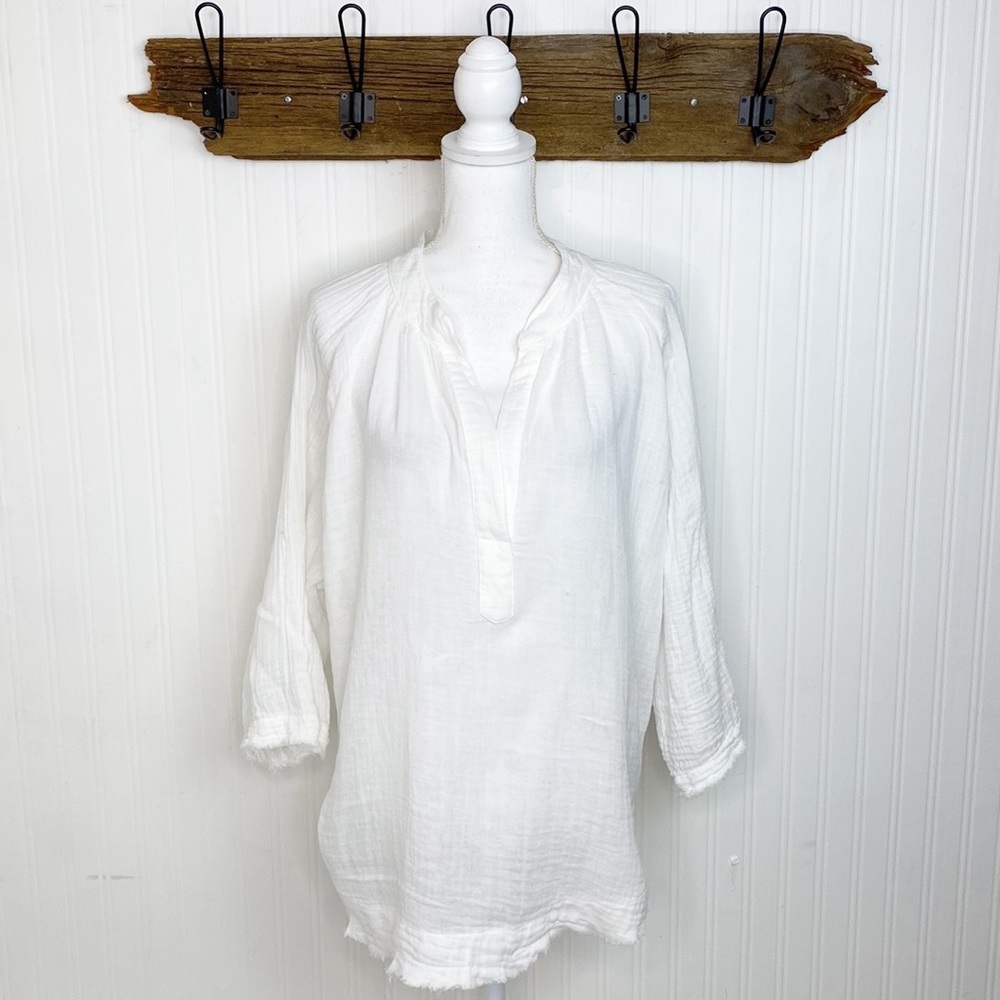 9Seed Pullover Top Double Gauze Cotton White